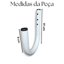 Ver imagem 2 de Kit 2 Suportes Fixo de Parede Organização Externa Escada Mangueira Gancho Aço Robusto Branco