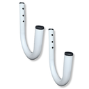 Ver imagem 1 de Kit 2 Suportes Fixo de Parede Organização Externa Escada Mangueira Gancho Aço Robusto Branco