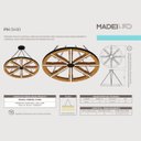 Ver imagem 6 de Luminária Pendente Ohio Led 50w Roda Madeira Maciça Rústico