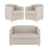 Kit 2 Poltronas Decorativas Tilla + Namoradeira Sala De Estar Cor:Bege - 2