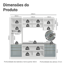 Ver imagem 5 de Armário de Cozinha Completa 240cm Branco/Cinza Lux Madesa 08