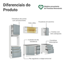 Ver imagem 6 de Armário de Cozinha Completa 240cm Branco/Cinza Lux Madesa 08