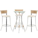 Ver imagem 1 de Kit de Mesa Bistrô com Tampo de Vidro Redondo 4 Banquetas em Alumínio e Fibra Sintética Ráfia