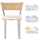 Ver imagem 3 de Kit de Mesa Bistrô com Tampo de Vidro Redondo 4 Banquetas em Alumínio e Fibra Sintética Ráfia