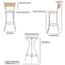 Ver imagem 2 de Kit de Mesa Bistrô com Tampo de Vidro Redondo 4 Banquetas em Alumínio e Fibra Sintética Ráfia