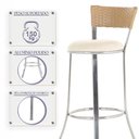 Ver imagem 4 de Kit de Mesa Bistrô com Tampo de Vidro Redondo 4 Banquetas em Alumínio e Fibra Sintética Ráfia