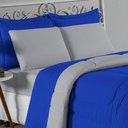Ver imagem 3 de Kit Edredom Dupla Face + Jogo de Lençol Casal Viúva Nobre 6 Peças Malha 100% Algodão - Royal /