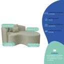 Ver imagem 7 de Recamier Curvo Orgânico 150cm 2 Lugares Lado Direito para Sala de Estar Bouclé Londres Verde Oliva