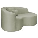 Ver imagem 5 de Recamier Curvo Orgânico 150cm 2 Lugares Lado Direito para Sala de Estar Bouclé Londres Verde Oliva