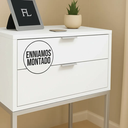 Ver imagem 3 de Mesa Cabeceira Branca 40cm 2 Gavetas Mdf Base Prata Montada