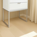 Ver imagem 2 de Mesa Cabeceira Branca 40cm 2 Gavetas Mdf Base Prata Montada