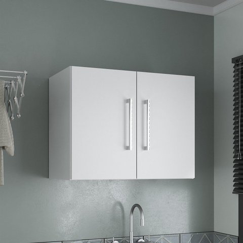 Armário Multiuso Aéreo para Lavanderia, ou Área de Serviço 57 cm Branco