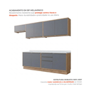 Ver imagem 5 de Cozinha Completa Modulada 5 Peças com 2 Balcões 3 Armários Aéreos em MDF Viena Freijó/Grafite Cinza
