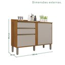 Ver imagem 3 de Balcão para Cozinha 2 Portas 2 Gavetas Pérola Bege/Cinamomo/Off White