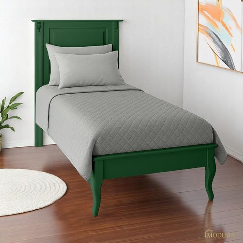Cama Solteiro Madeira Pés Luiz Xv 60836 Hannover Linz Móveis - Verde Musgo