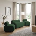 Ver imagem 1 de Sofá Namoradeira e KIT2 Poltronas Decorativa para Sala Nara Bouclê D03 - D'Rossi