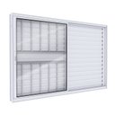 Ver imagem 1 de Janela Veneziana de Aluminio de Correr Lateral com Grade 100x150cm Lucasa Ideale