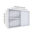 Ver imagem 2 de Janela Veneziana de Aluminio de Correr Lateral com Grade 100x150cm Lucasa Ideale