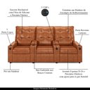 Ver imagem 4 de Poltrona do Papai Reclinável Cinema 3 Lugares Manual Baú Usb Haifa F05 Facto Caramelo B - Lyam Decor
