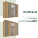 Ver mais imagens de Guarda-Roupa Casal com Espelho 100% MDF 6 Portas 6 Gavetas Granada Premium Cinza/Jequitibá/Granizo