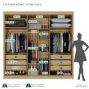 Ver imagem 5 de Guarda-Roupa Casal com Espelho 100% MDF 6 Portas 6 Gavetas Granada Premium Cinza/Jequitibá/Granizo