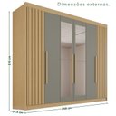 Ver imagem 3 de Guarda-Roupa Casal com Espelho 100% MDF 6 Portas 6 Gavetas Granada Premium Cinza/Jequitibá/Granizo