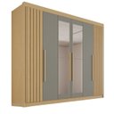 Ver imagem 2 de Guarda-Roupa Casal com Espelho 100% MDF 6 Portas 6 Gavetas Granada Premium Cinza/Jequitibá/Granizo