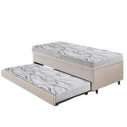 Bicama Box Baú Solteiro 88x188 Corino Linho com Colchão de Espuma Ecoline D20 Ecoflex - 9