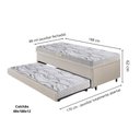 Ver imagem 2 de Bicama Box Baú Solteiro 88x188 Corino Linho com Colchão de Espuma Ecoline D20 Ecoflex