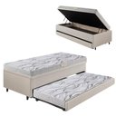 Ver imagem 1 de Bicama Box Baú Solteiro 88x188 Corino Linho com Colchão de Espuma Ecoline D20 Ecoflex
