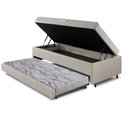 Ver imagem 4 de Bicama Box Baú Solteiro 88x188 Corino Linho com Colchão de Espuma Ecoline D20 Ecoflex