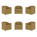 Ver imagem 1 de Kit 6 Cadeiras Poltronas Decorativas Espera Clinica Dentista Cor:capuccino