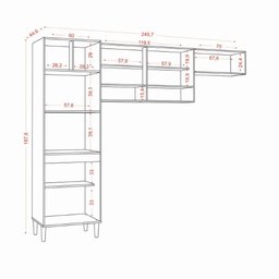 Cozinha Compacta + Balcão com Tampo Atenas Avena/ Grafito - Aramóveis - 5 Cozinha Compacta + Balcão com Tampo Atenas Avena/ Grafito - Aramóveis - 5