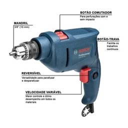 Furadeira de Impacto 3/8" Bosch Gsb 450 Re 450w - 220v - 4