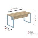 Ver imagem 4 de Escrivaninhas Mesa Escritório X 150cm Industrial Noce Naturalle e Azul Dali Marrom/Marromle
