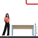 Ver imagem 6 de Escrivaninhas Mesa Escritório X 150cm Industrial Noce Naturalle e Azul Dali Marrom/Marromle