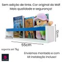 Ver imagem 4 de Nicho Organizador de Livros Brinquedos Quarto Infantil Prateleira Livreiro Mdf Madeira 55cm:azul