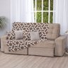 Xale de Jacquard Manta de Sofá Poltrona Cama 2,20m X 1,50m:geométrico Marrom - 3