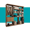 Ver imagem 5 de Guarda-Roupas Closet Modulado Alasca 180cm 3 Peças com 2 Gavetas e Cabideiros Freijó Carraro