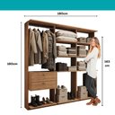 Ver imagem 7 de Guarda-Roupas Closet Modulado Alasca 180cm 3 Peças com 2 Gavetas e Cabideiros Freijó Carraro
