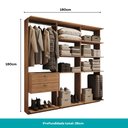 Ver imagem 4 de Guarda-Roupas Closet Modulado Alasca 180cm 3 Peças com 2 Gavetas e Cabideiros Freijó Carraro
