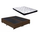 Ver imagem 1 de Cama Box Queen Colchão Mola Ensacada Belos Sonhos + Box Suede 70x158x198:marrom