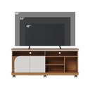 Ver imagem 5 de Bancada Tv de 65'' 2 Portas Ewa e Rodízio 150cm Freijó/off White C04 - D’Rossi