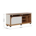 Ver imagem 4 de Bancada Tv de 65'' 2 Portas Ewa e Rodízio 150cm Freijó/off White C04 - D’Rossi