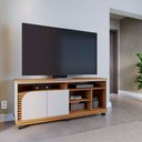 Ver imagem 2 de Bancada Tv de 65'' 2 Portas Ewa e Rodízio 150cm Freijó/off White C04 - D’Rossi