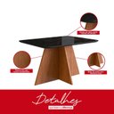 Ver imagem 6 de Mesa para Sala de Jantar 120x90cm com Vidro Lapidado Marrom/Canela/Preto