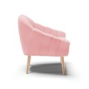 Ver imagem 4 de Poltrona Giovana Suede Rosa Bebê Pés Palito Natural - D’Rossi