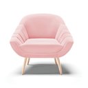 Ver imagem 3 de Poltrona Giovana Suede Rosa Bebê Pés Palito Natural - D’Rossi