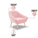 Ver imagem 7 de Poltrona Giovana Suede Rosa Bebê Pés Palito Natural - D’Rossi