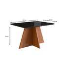Ver imagem 3 de Conjunto Sala de Jantar Mesa 90x120cm Tampo de Vidro com 4 Cadeiras Madeira Maciça